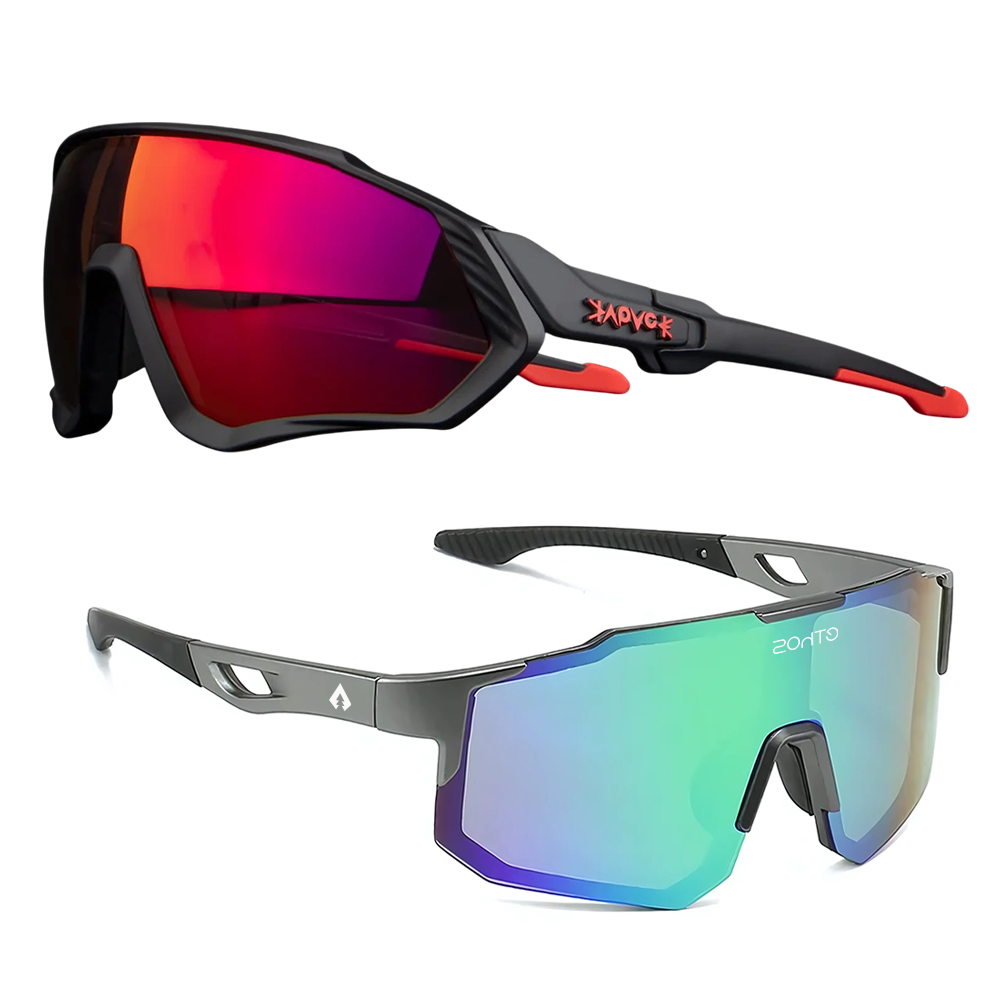 Kit Volcano + Windproof - Óculos de Sol para Corrida Ciclismo